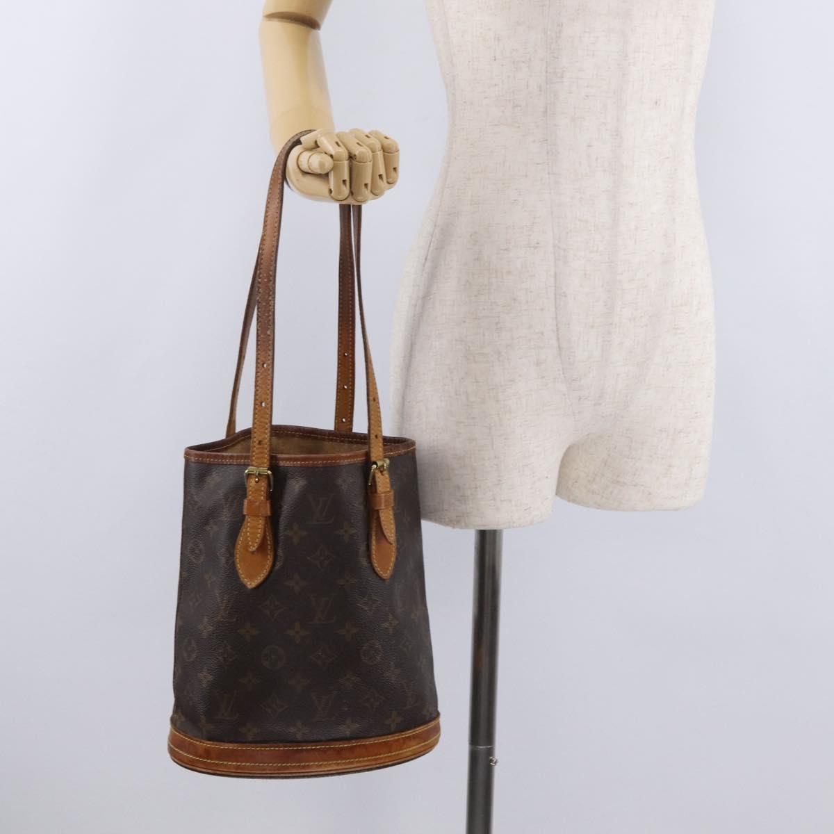LOUIS VUITTON Monogram Bucket PM Shoulder Bag M42238 LV Auth 103423