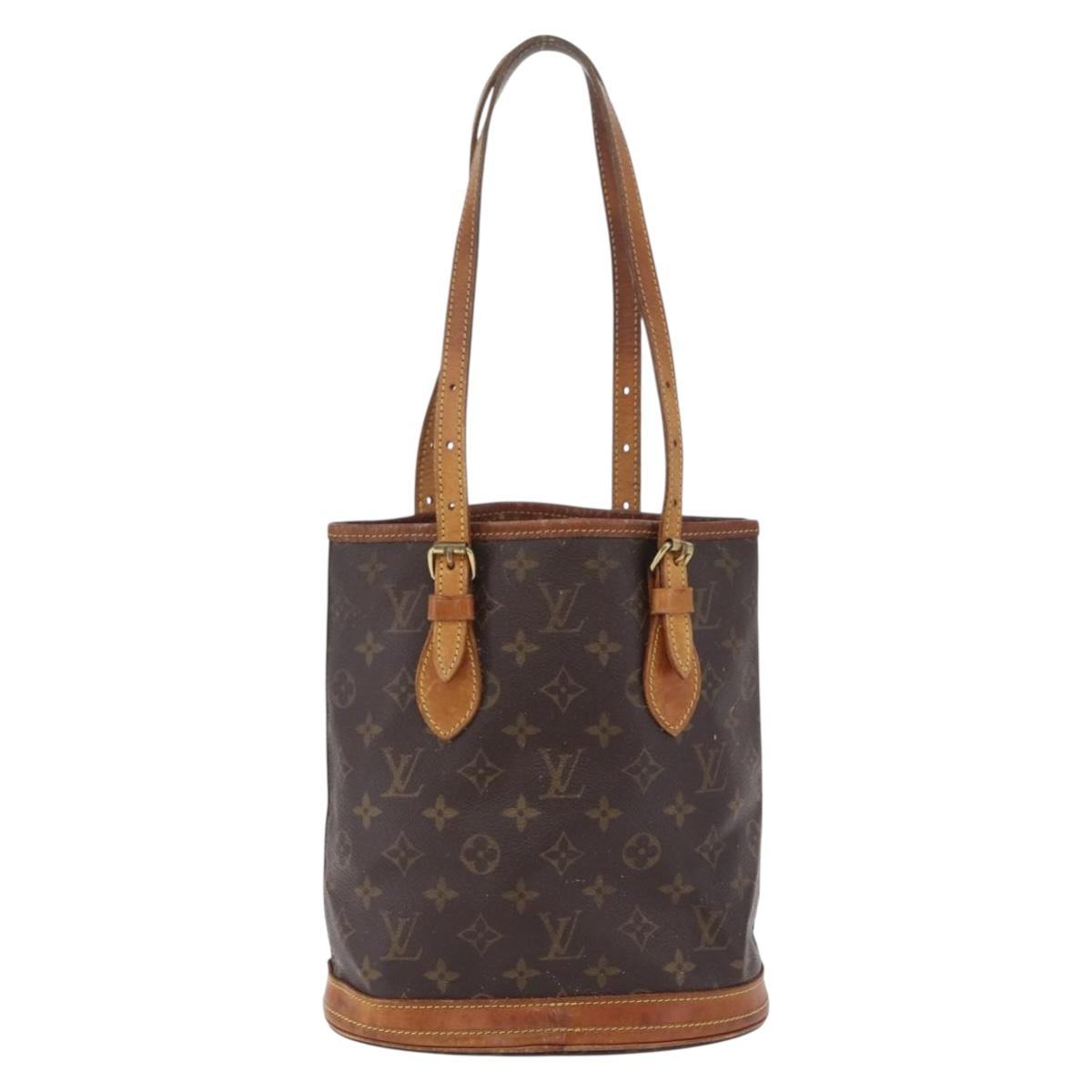 LOUIS VUITTON Monogram Bucket PM Shoulder Bag M42238 LV Auth 103423