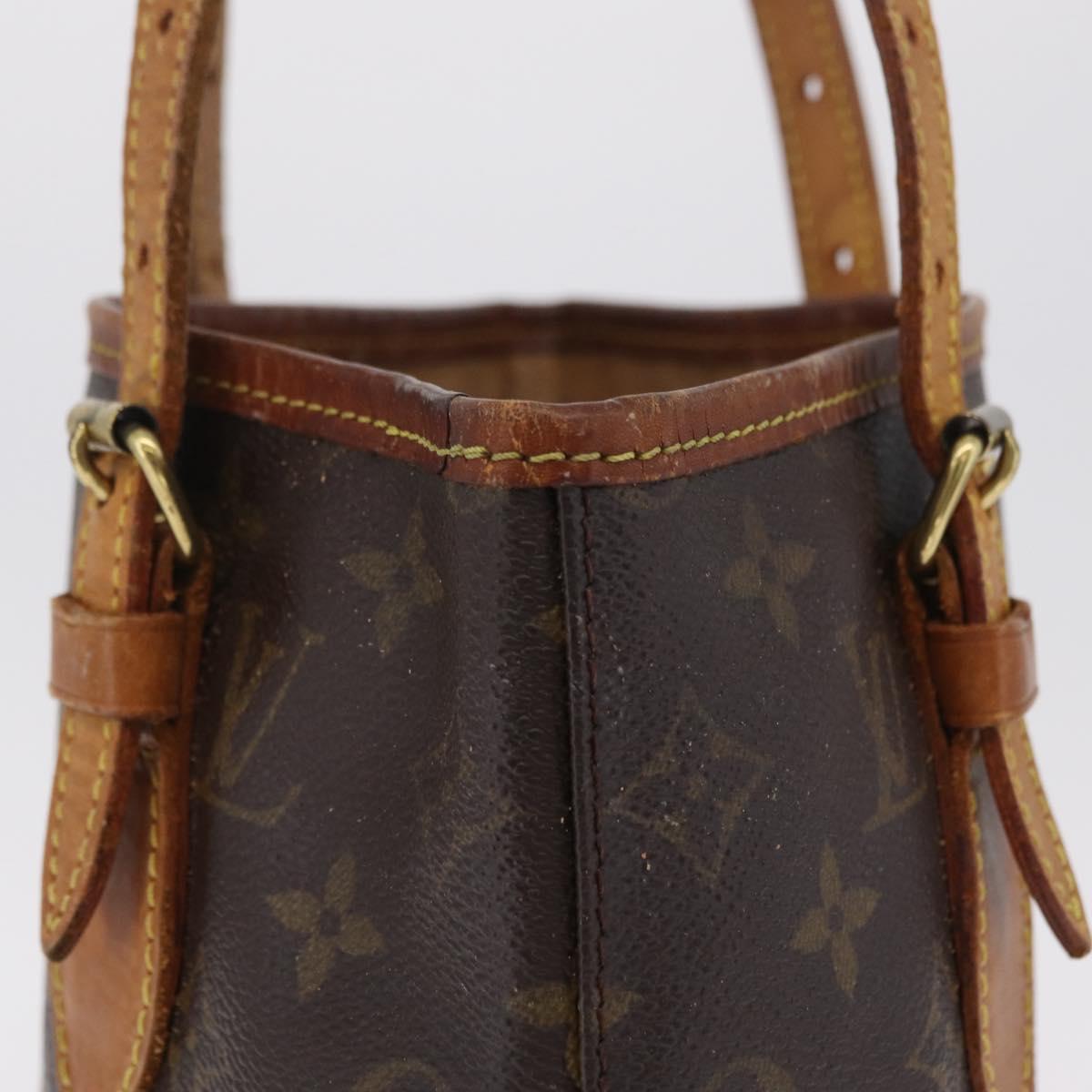 LOUIS VUITTON Monogram Bucket PM Shoulder Bag M42238 LV Auth 103423