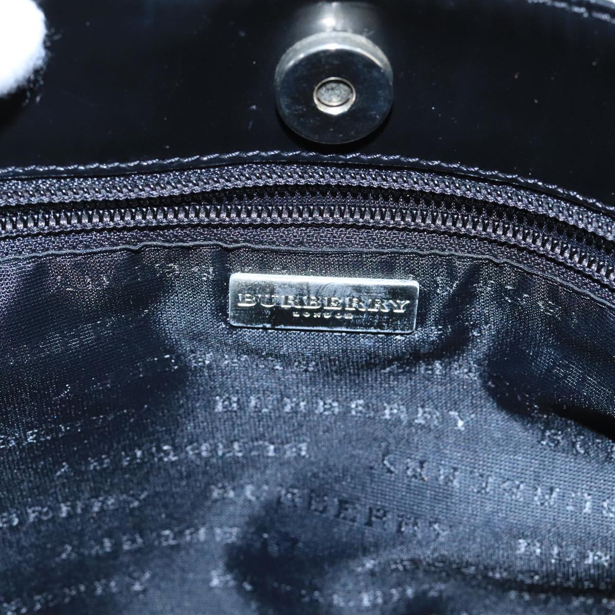 BURBERRY Nova Check Tote Bag PVC Leather Beige Black Auth 103445