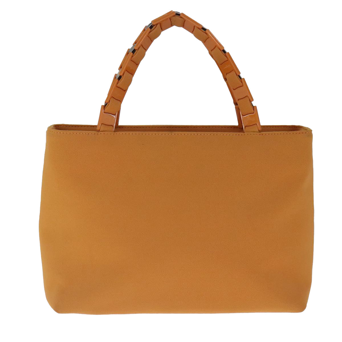 Salvatore Ferragamo Hand Bag Canvas Orange Auth 103650