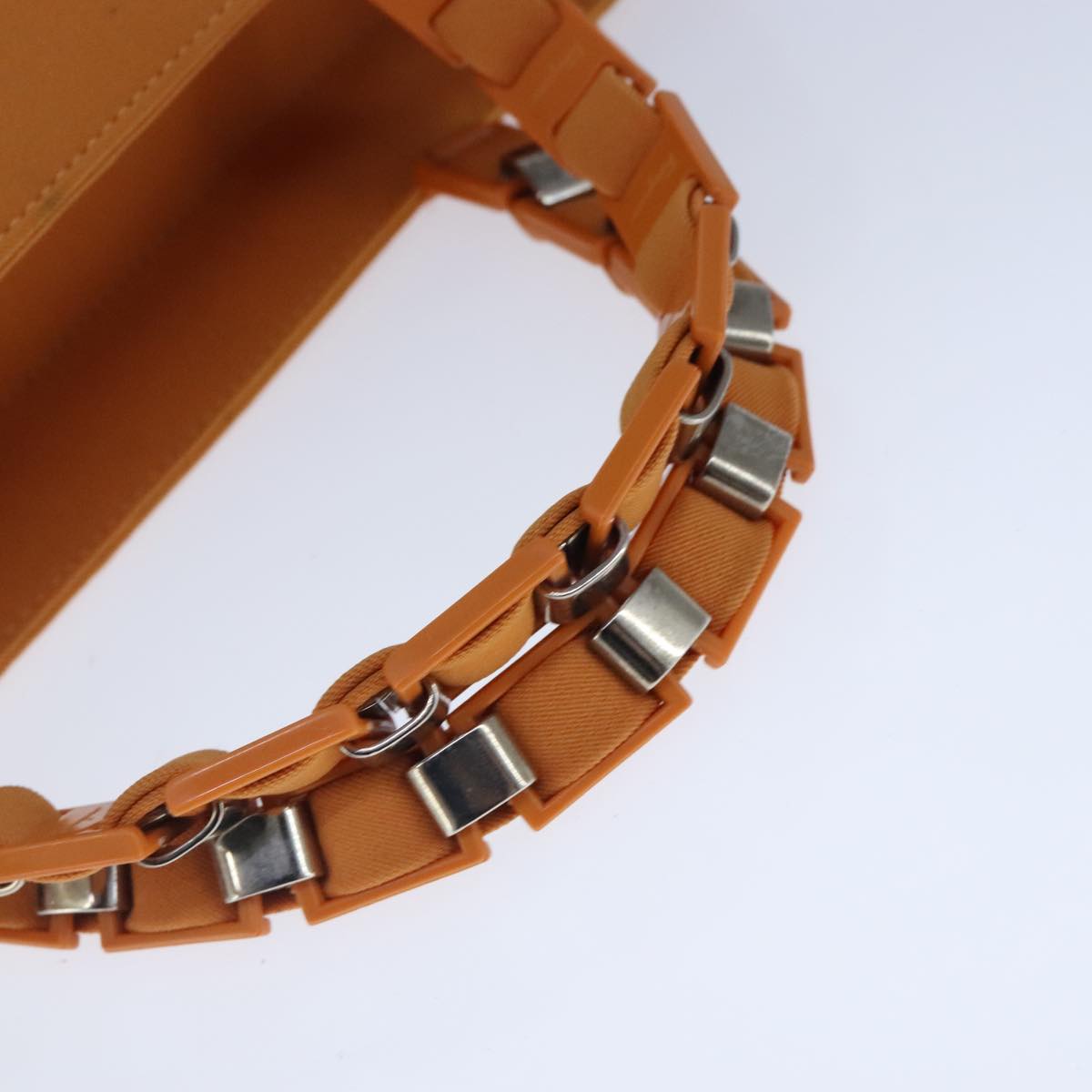Salvatore Ferragamo Hand Bag Canvas Orange Auth 103650