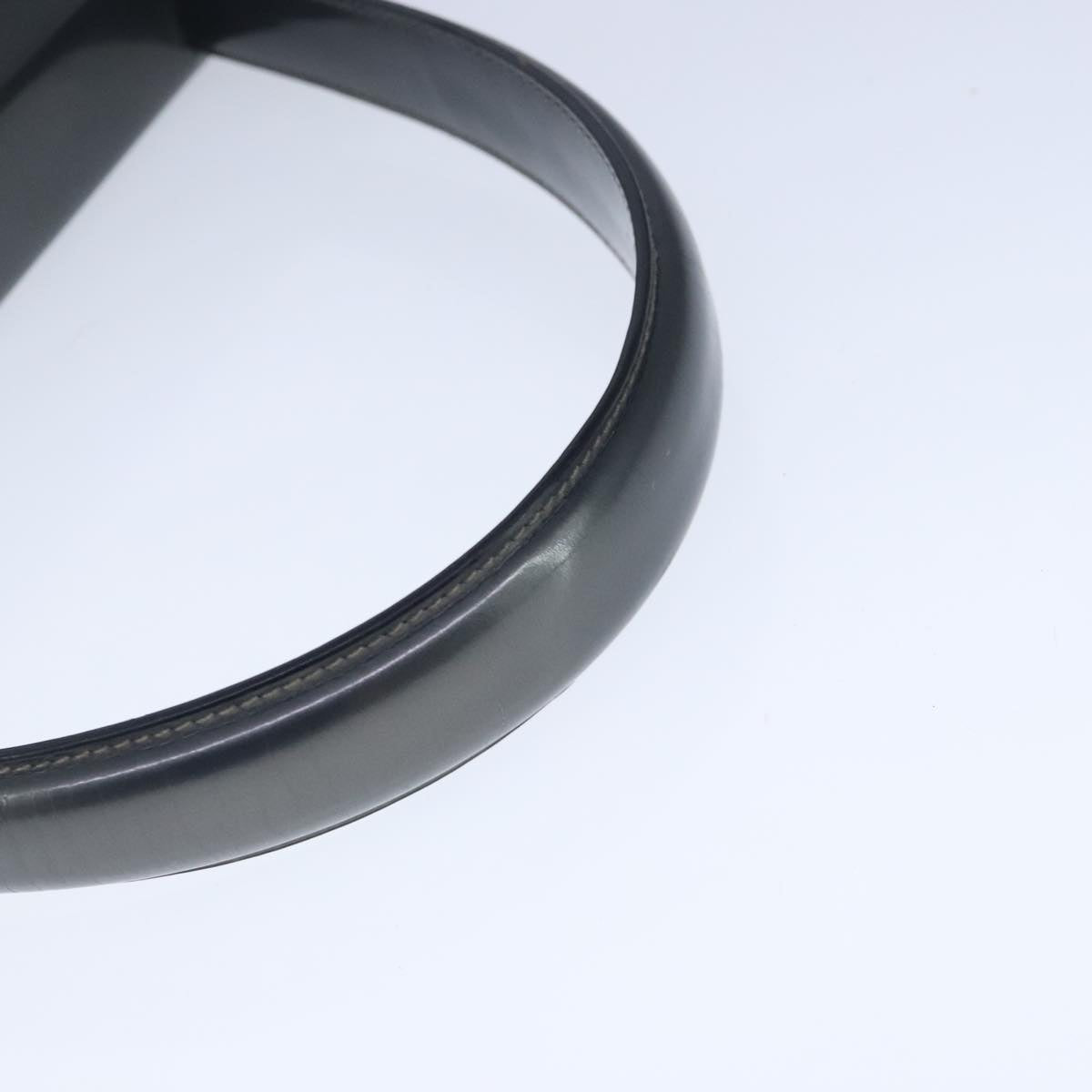 Salvatore Ferragamo Hand Bag Enamel 2way Black Silver Auth 103651