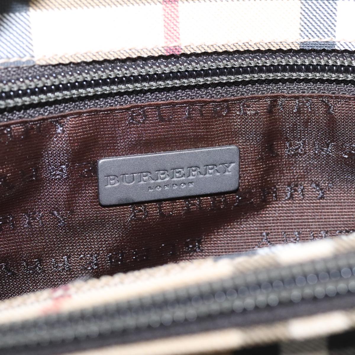 BURBERRY Nova Check Hand Bag PVC Beige Auth 103797