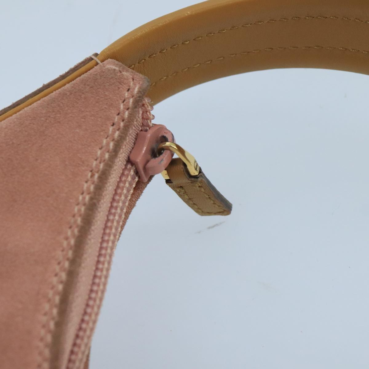 GUCCI Hand Bag Suede Pink Gold 001 3386 1705 Auth 103940