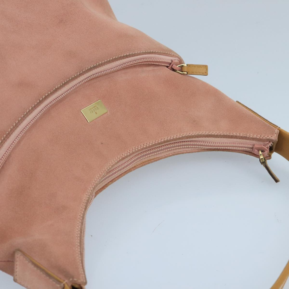 GUCCI Hand Bag Suede Pink Gold 001 3386 1705 Auth 103940