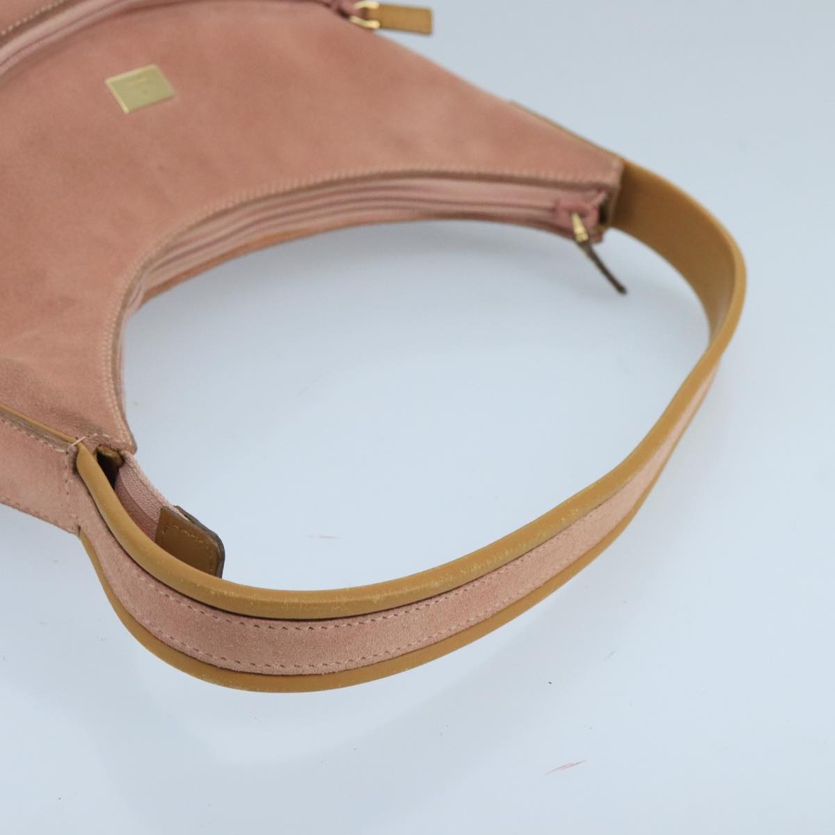 GUCCI Hand Bag Suede Pink Gold 001 3386 1705 Auth 103940