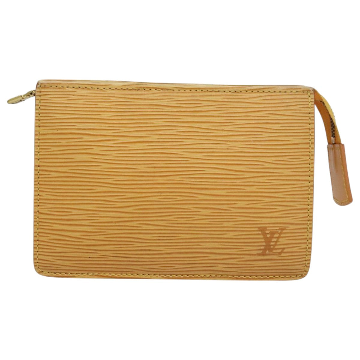 LOUIS VUITTON Epi Poche Toilette 15 Pouch Yellow LV Auth 103963