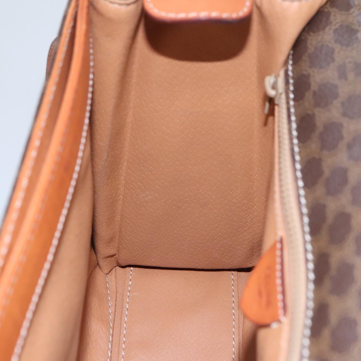 CELINE Macadam Canvas Shoulder Bag PVC Leather Brown Gold Auth 104026