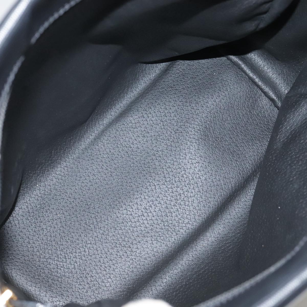 CELINE Hand Bag Leather Black Gold Auth 104068