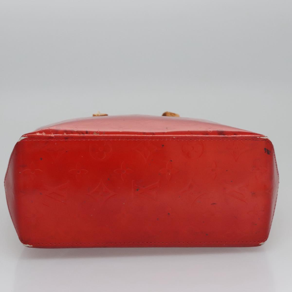 LOUIS VUITTON Monogram Vernis Reade PM Hand Bag Red Rouge M91088 LV Auth 104158