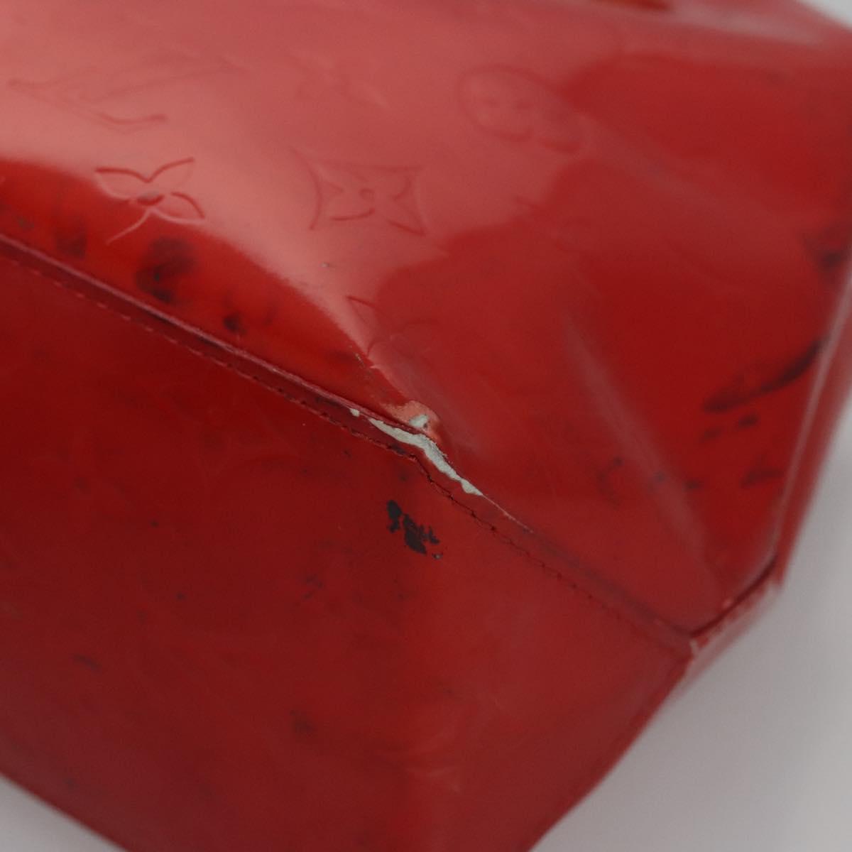 LOUIS VUITTON Monogram Vernis Reade PM Hand Bag Red Rouge M91088 LV Auth 104158