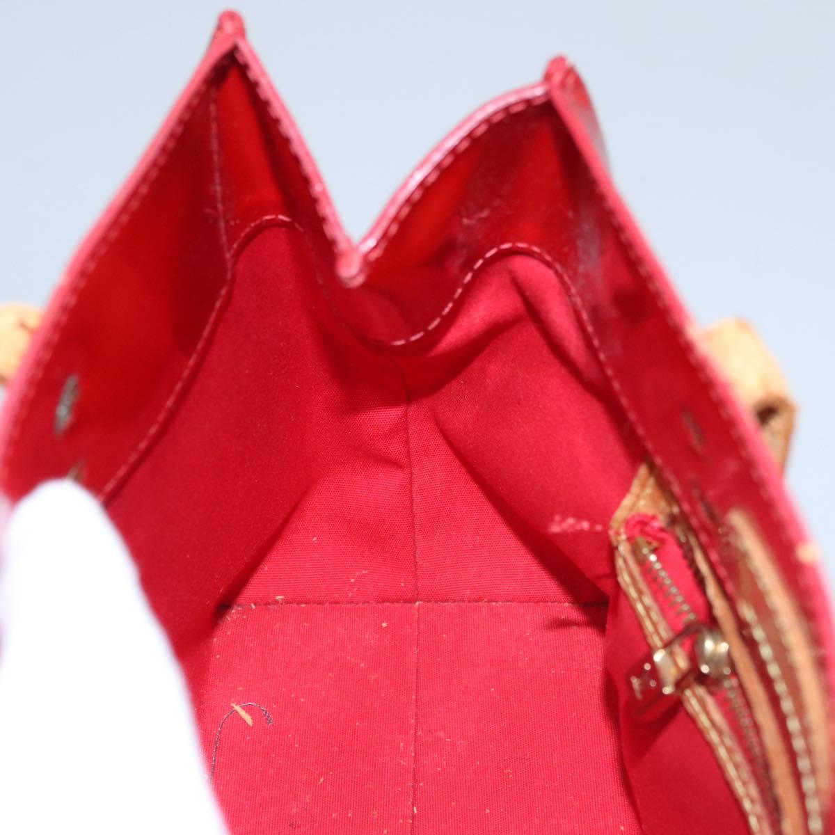 LOUIS VUITTON Monogram Vernis Reade PM Hand Bag Red Rouge M91088 LV Auth 104158