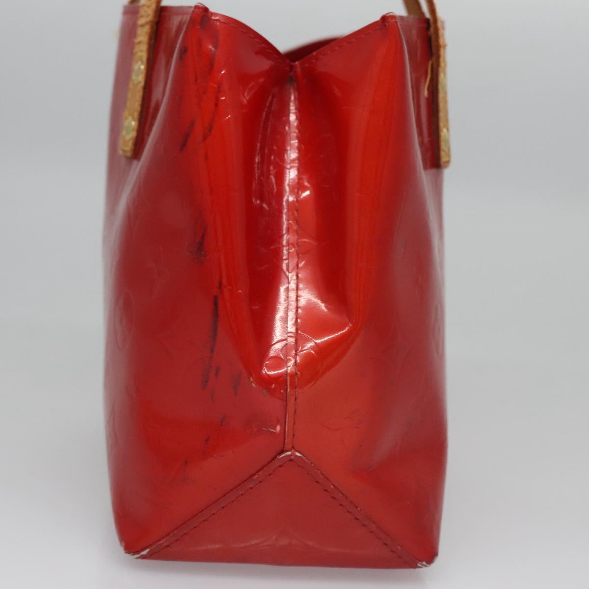 LOUIS VUITTON Monogram Vernis Reade PM Hand Bag Red Rouge M91088 LV Auth 104158