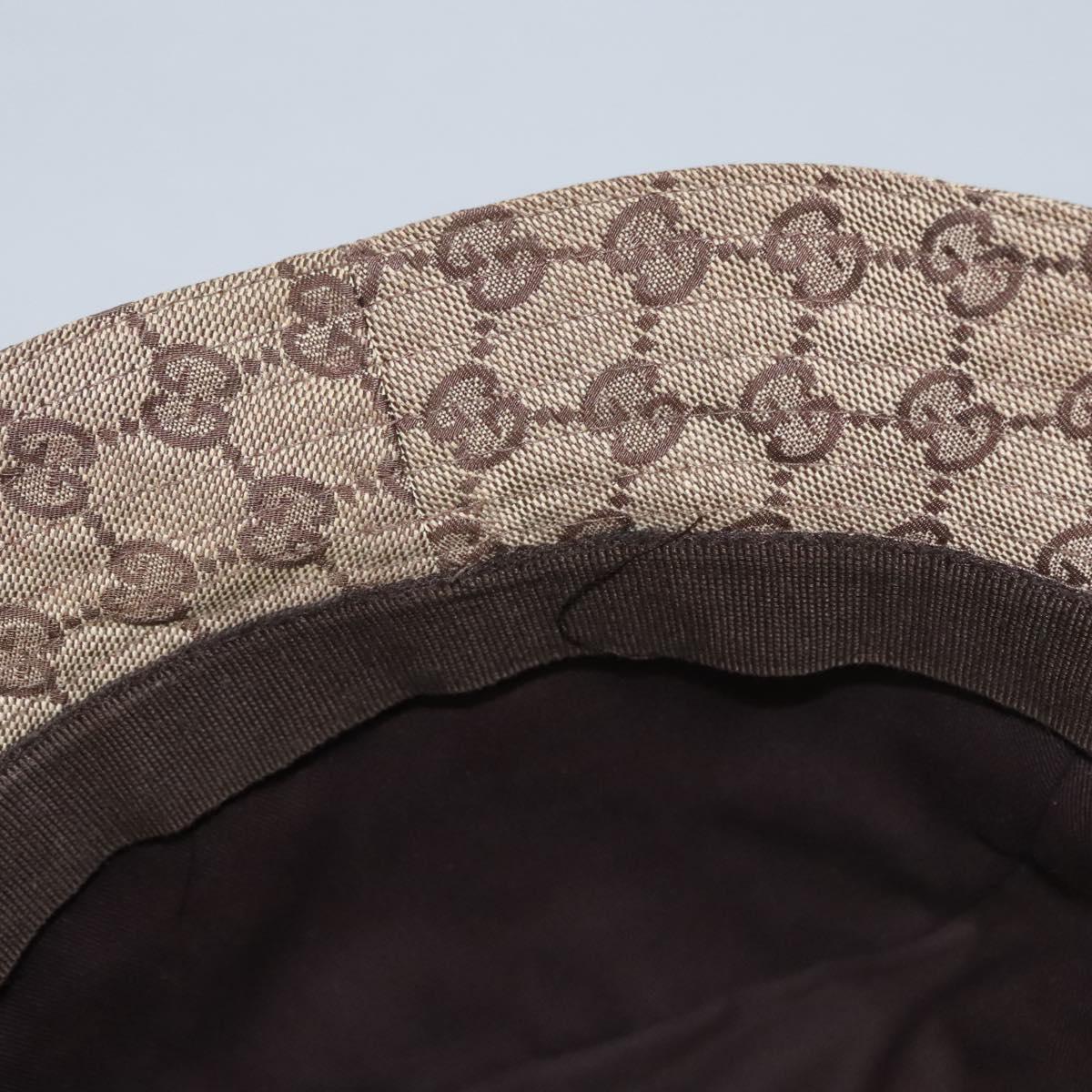 GUCCI GG Canvas Bucket Hat Web Sherry Line L Beige Green Red Auth 104161