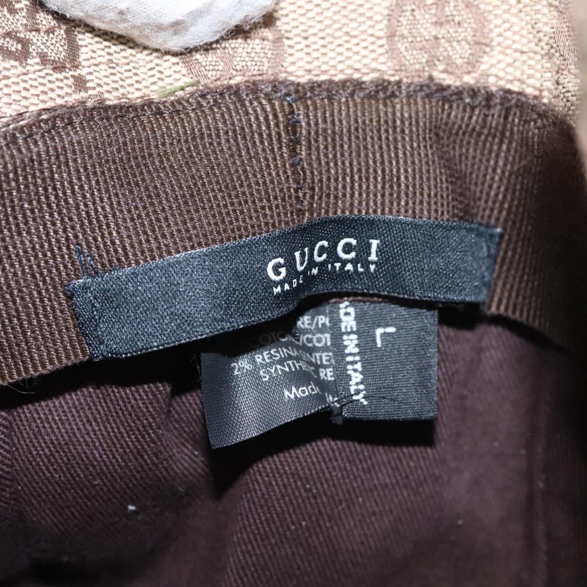 GUCCI GG Canvas Bucket Hat Web Sherry Line L Beige Green Red Auth 104161