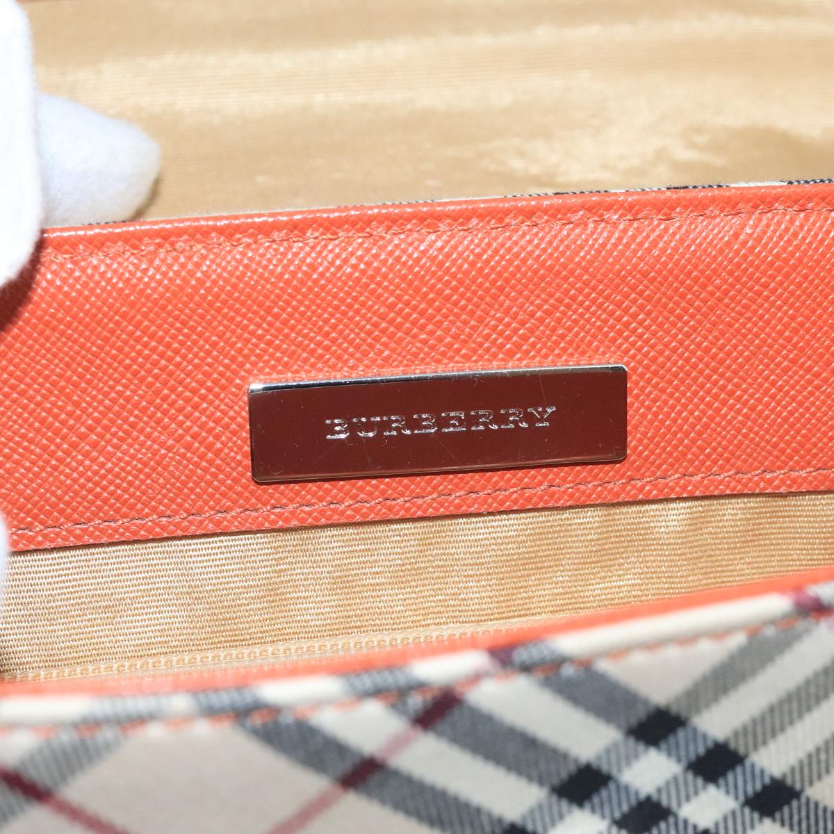 BURBERRY Nova Check Shoulder Bag Canvas Beige Auth 104180