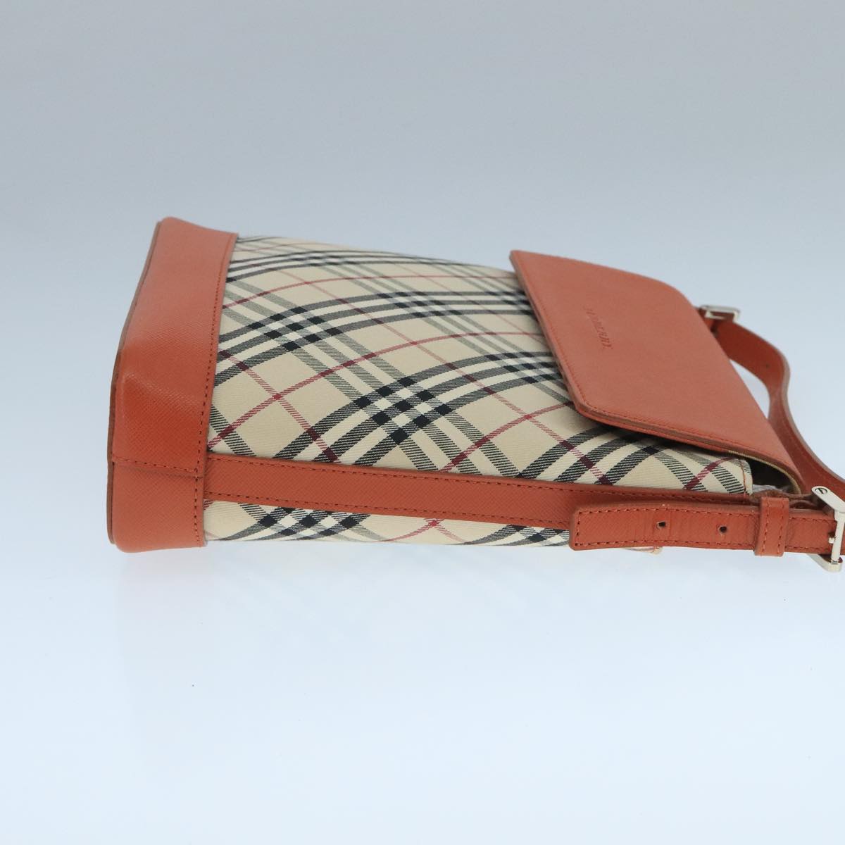 BURBERRY Nova Check Shoulder Bag Canvas Beige Auth 104180