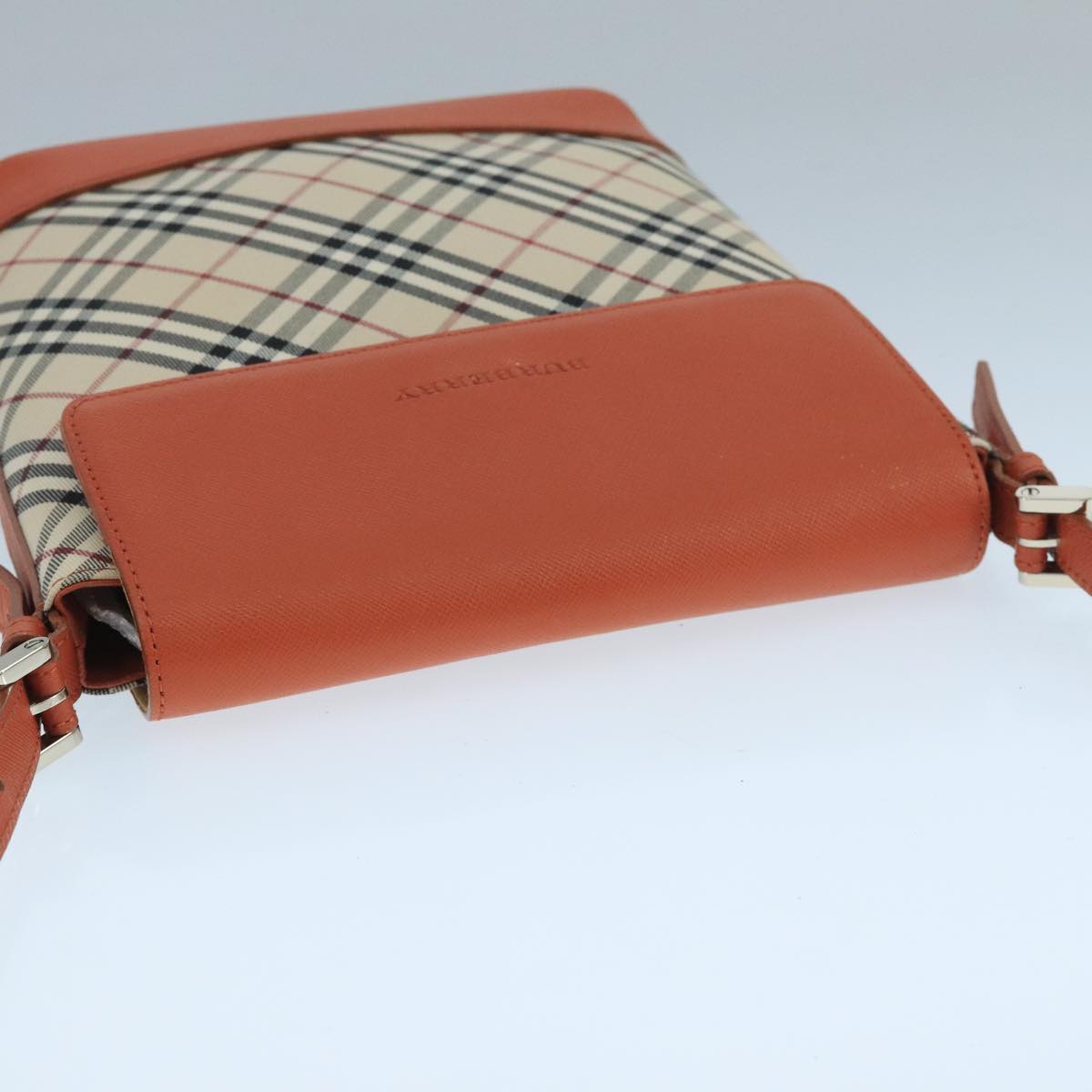 BURBERRY Nova Check Shoulder Bag Canvas Beige Auth 104180