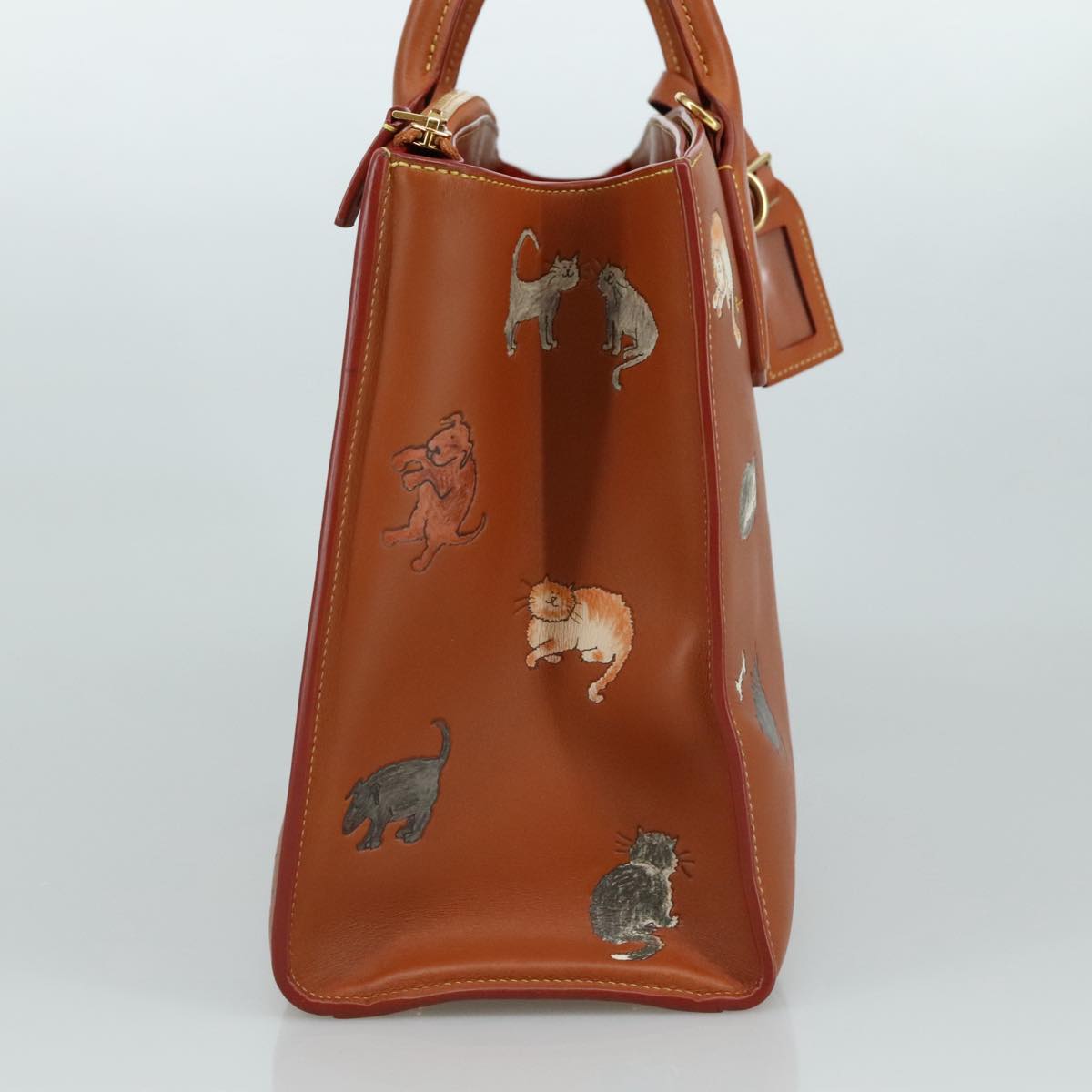 LOUIS VUITTON Catgram City Steamer MM Bag Leather 2way Brown M52969 Auth 104191SM