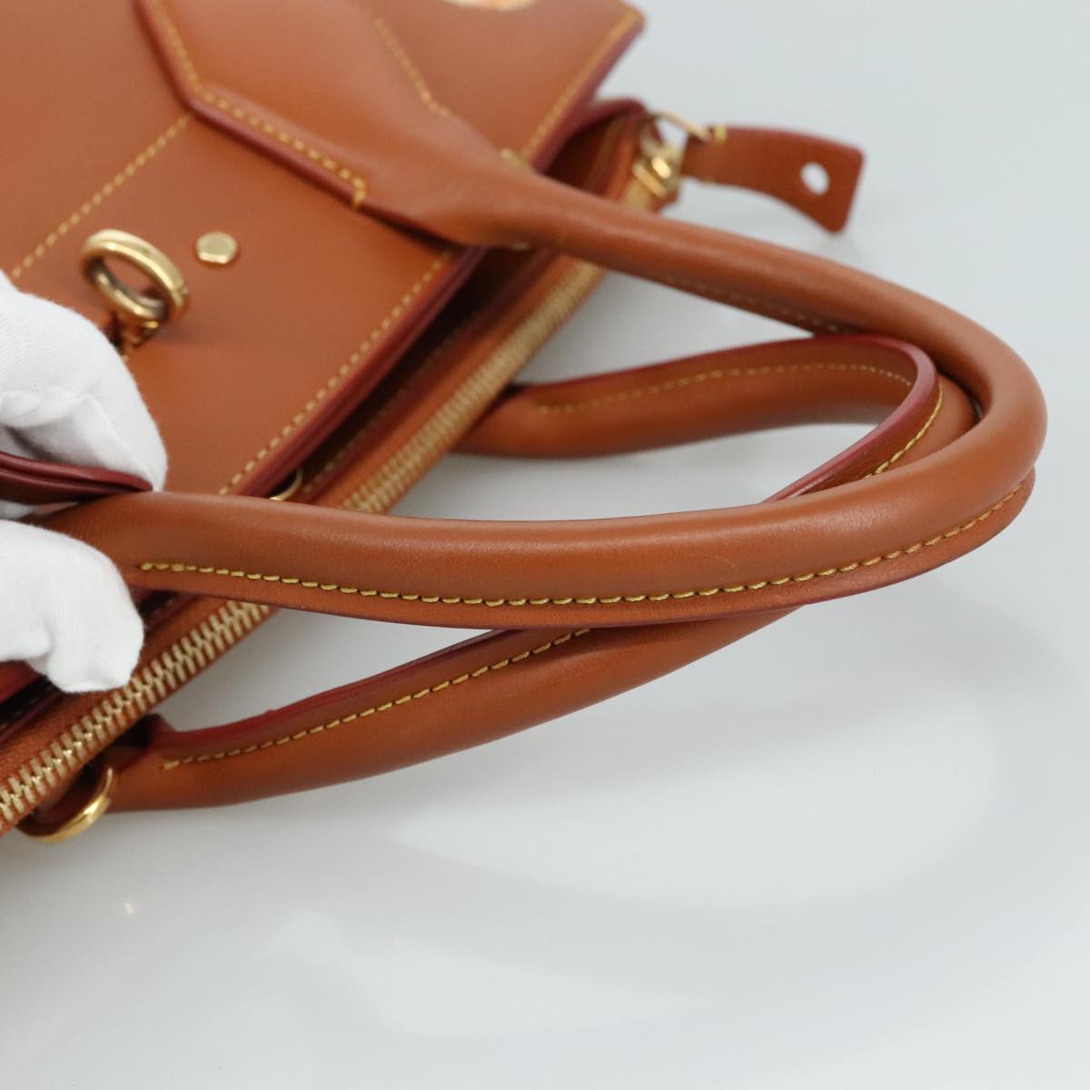 LOUIS VUITTON Catgram City Steamer MM Bag Leather 2way Brown M52969 Auth 104191SM