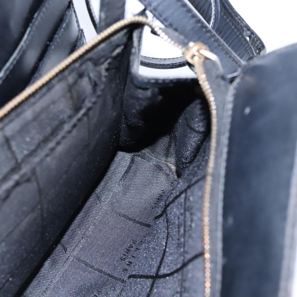 CELINE Macadam Canvas Shoulder Bag PVC Leather Black Auth 104219