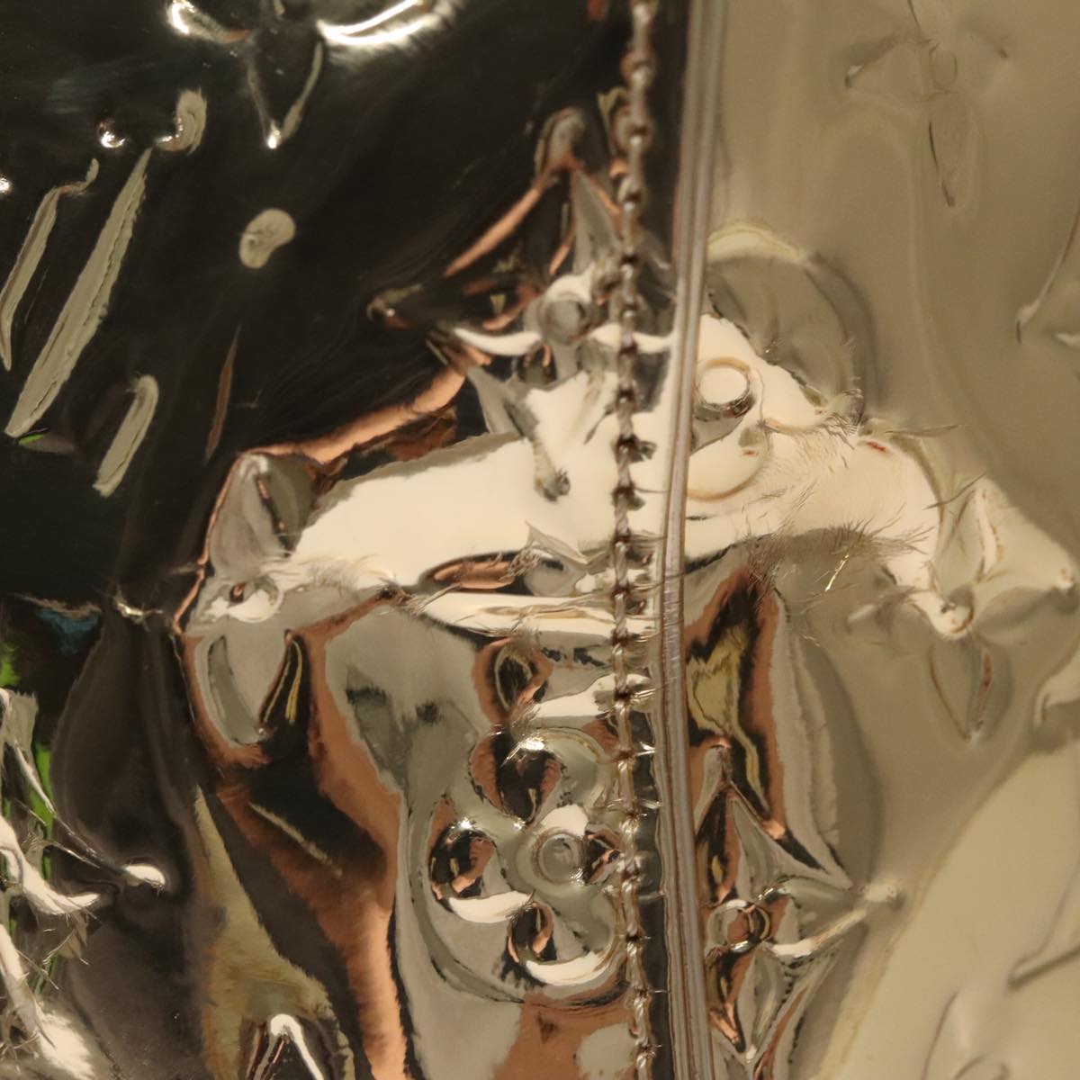 LOUIS VUITTON Monogram Miroir Keepall 55 Boston Bag Gold LV Auth 104239S