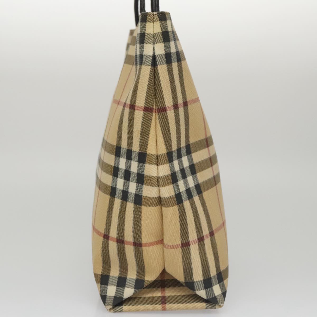 BURBERRY Nova Check Tote Bag PVC Beige Auth 104293