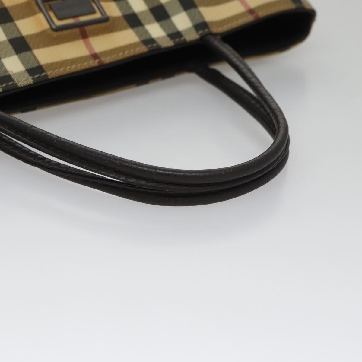 BURBERRY Nova Check Tote Bag PVC Beige Auth 104293