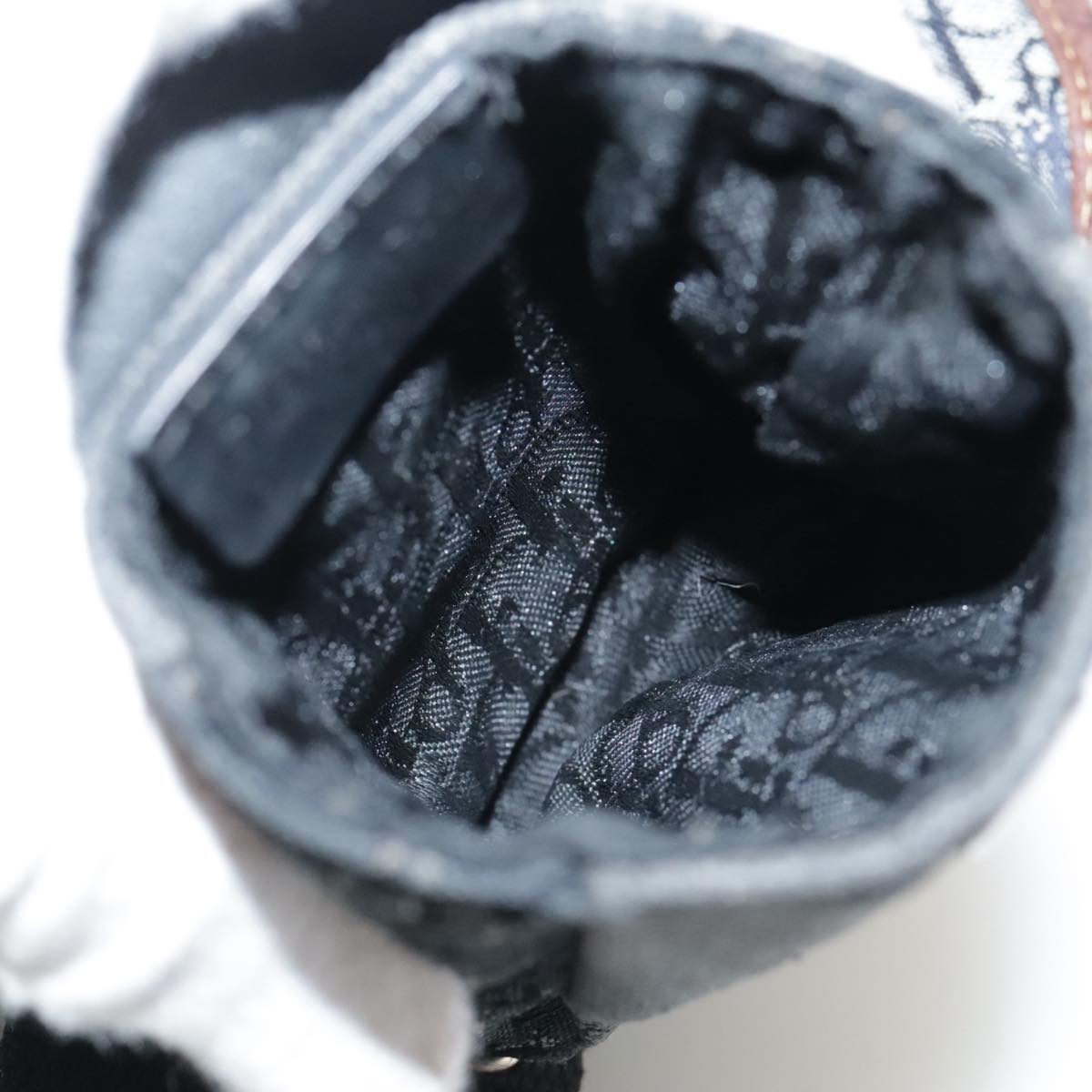 Christian Dior Trotter Canvas Waist bag Navy Silver Auth 104311