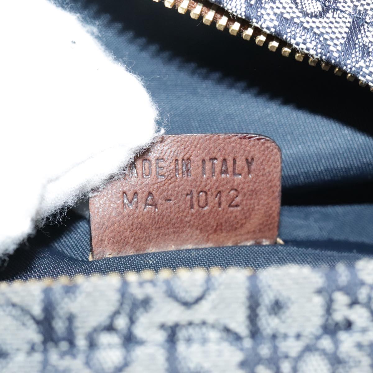 Christian Dior Trotter Canvas Waist bag Navy Silver Auth 104311