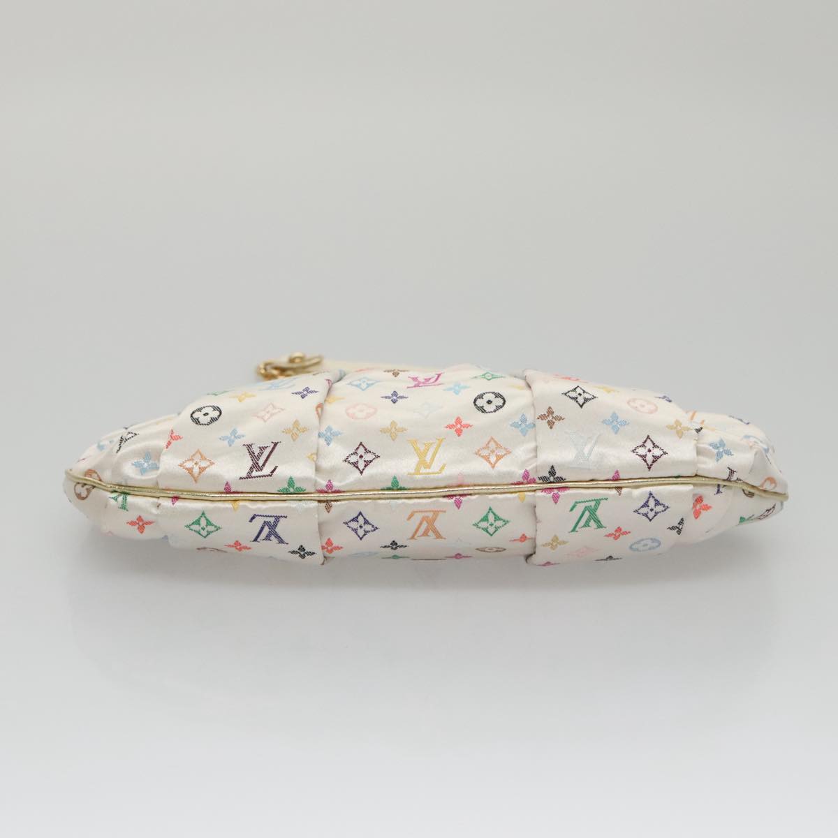 LOUIS VUITTON Multicolor Satin Omoniere Pouch White M92060 LV Auth 104388SV