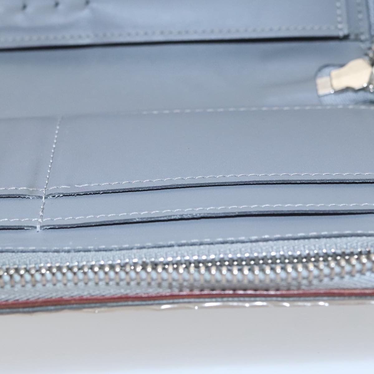 LOUIS VUITTON Monogram Miroir Zippy Wallet Vertical Wallet Silver LV Auth 104402