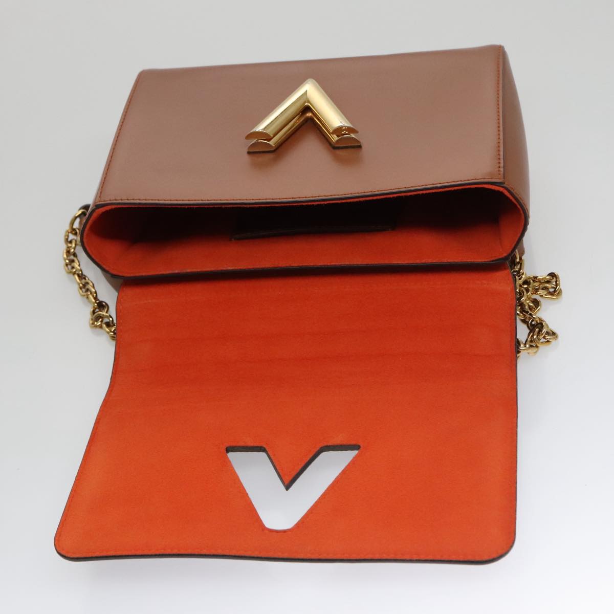 LOUIS VUITTON Catgram Sack Twist MM Shoulder Bag Marron M44408 LV Auth 104424SA