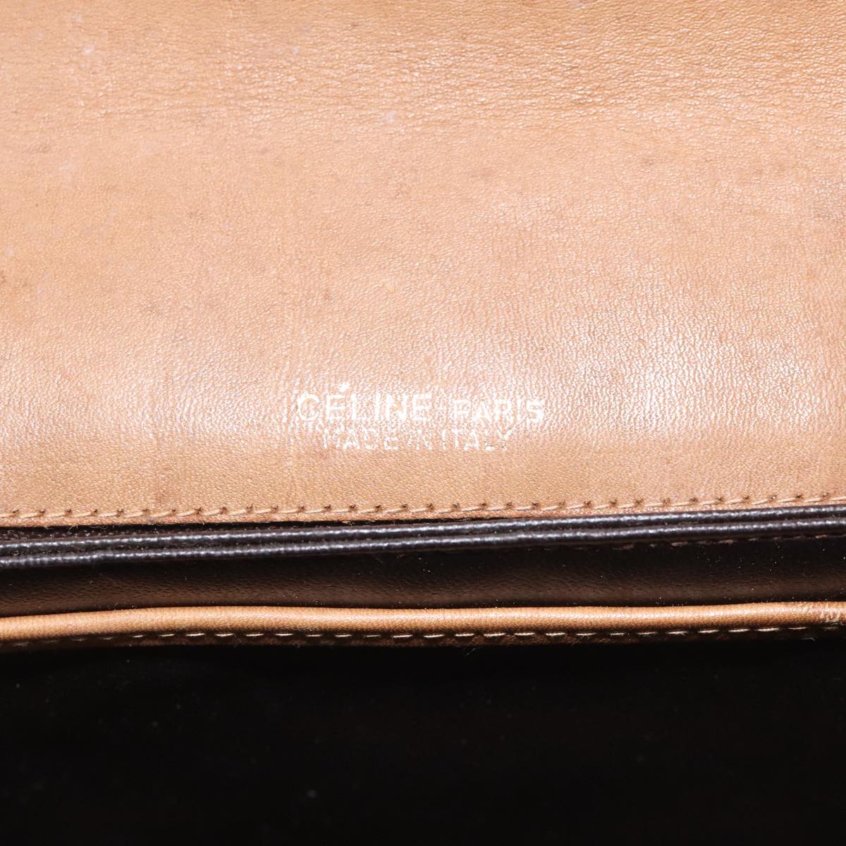 CELINE C Sulky Shoulder Bag PVC Beige Auth 104458