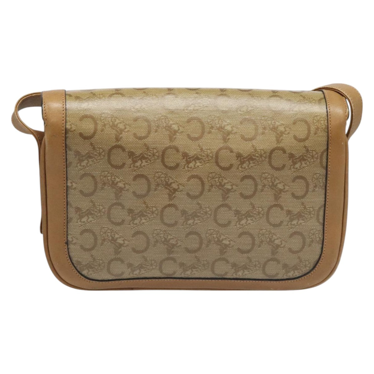 CELINE C Sulky Shoulder Bag PVC Beige Auth 104458