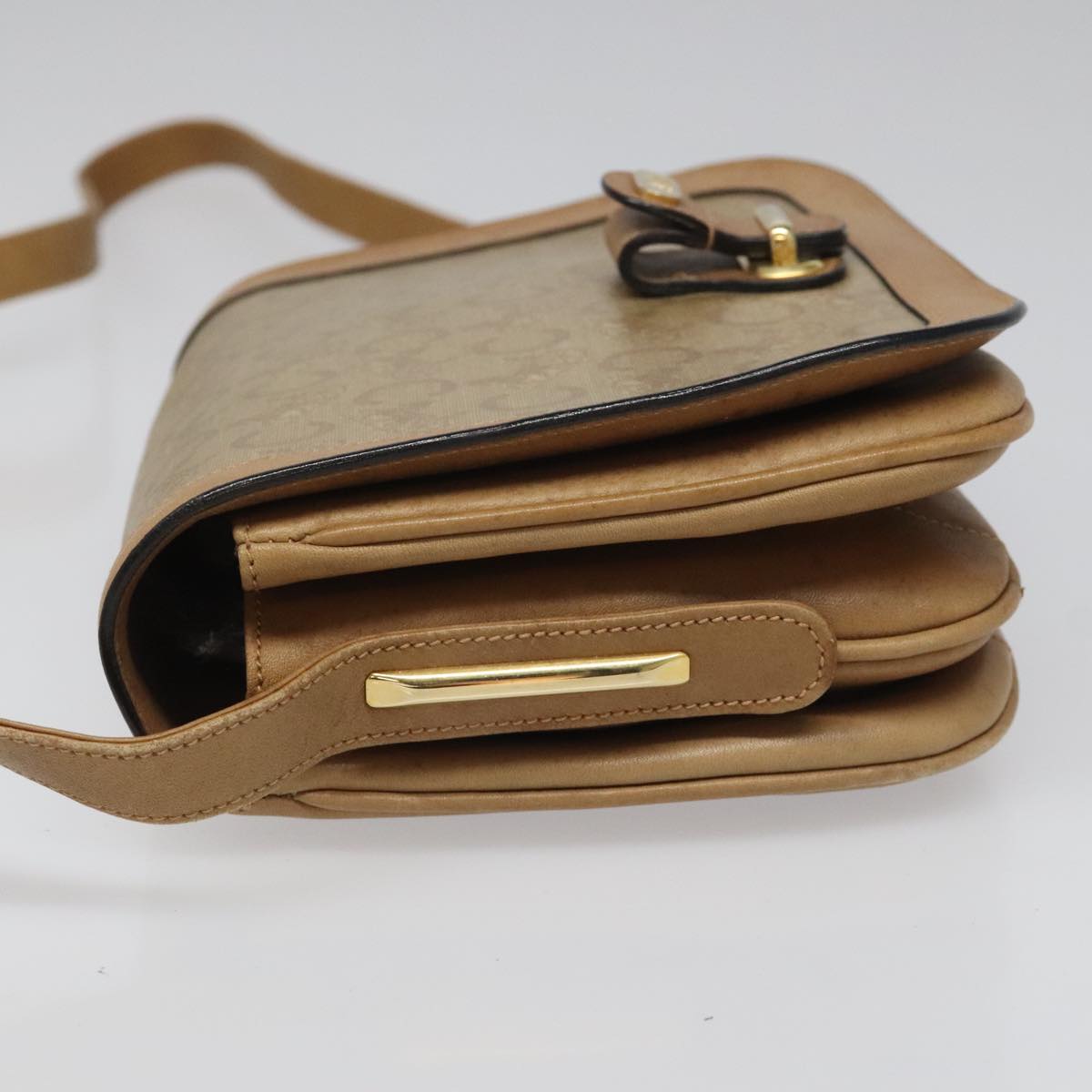 CELINE C Sulky Shoulder Bag PVC Beige Auth 104458