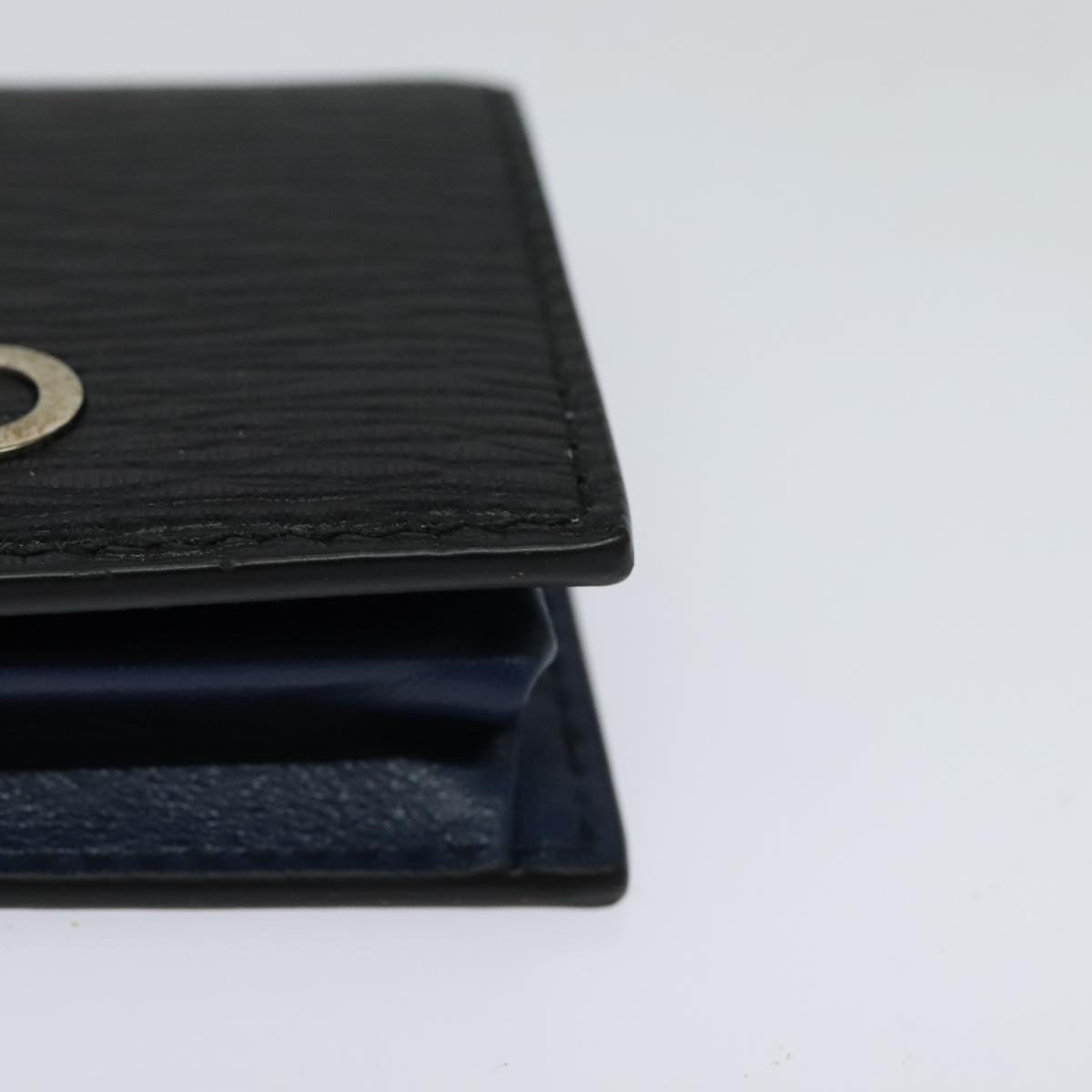 Salvatore Ferragamo Gancini Coin Purse Leather Black Auth 104463V