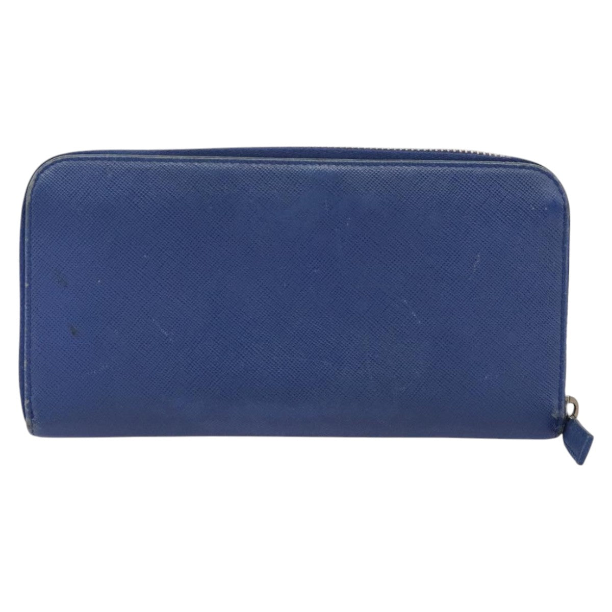 PRADA Long Wallet Leather Blue Auth 104465