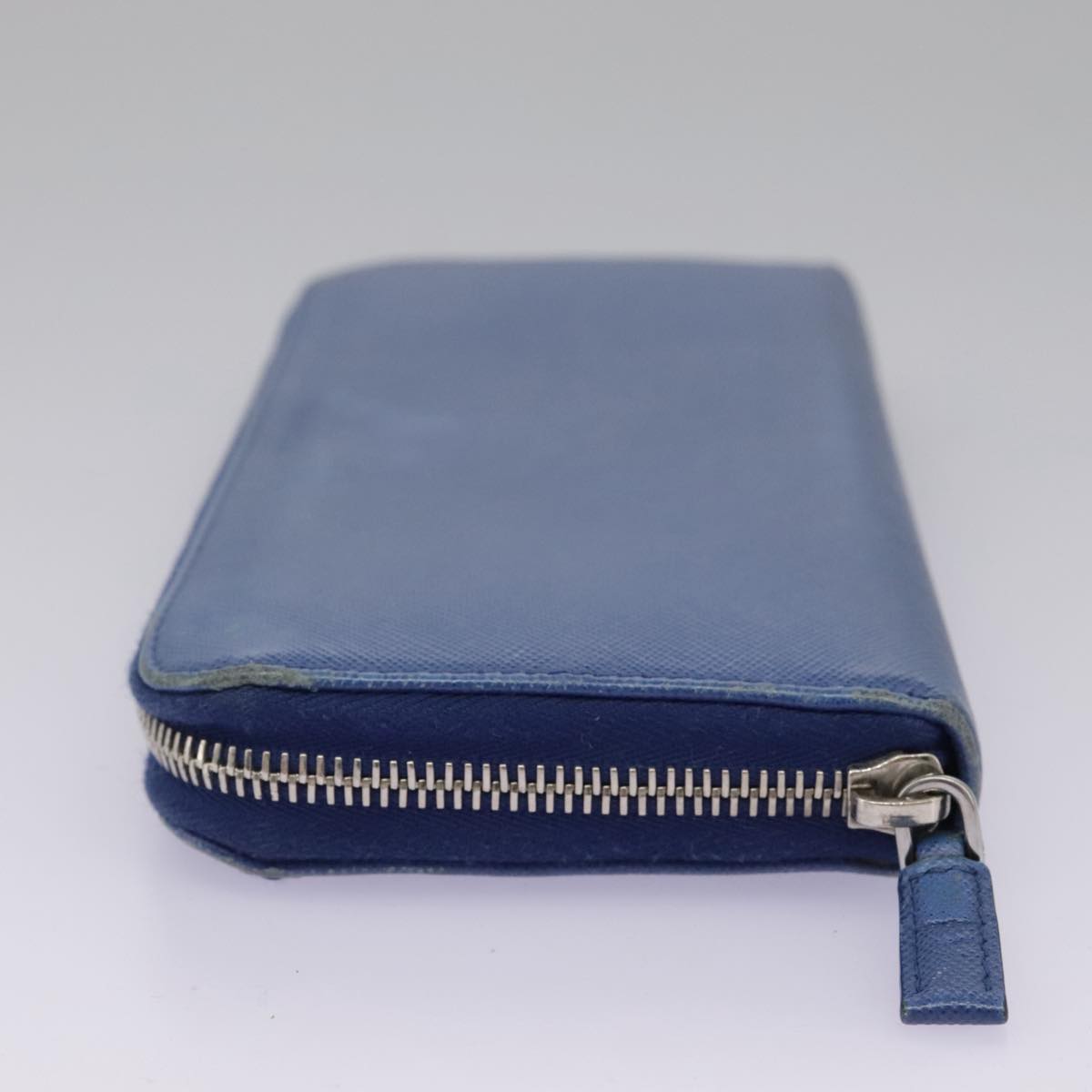 PRADA Long Wallet Leather Blue Auth 104465
