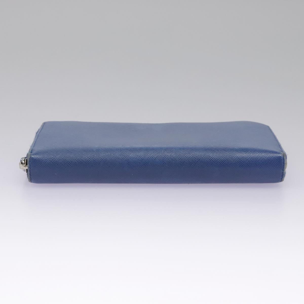 PRADA Long Wallet Leather Blue Auth 104465
