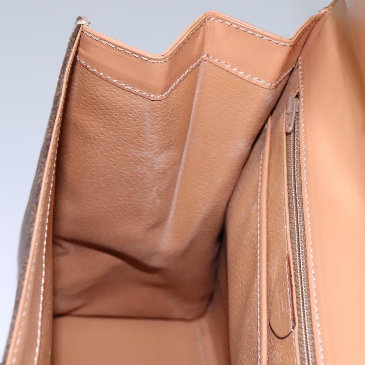 CELINE Macadam Canvas Hand Bag PVC Leather 2way Brown Gold Auth 104480V