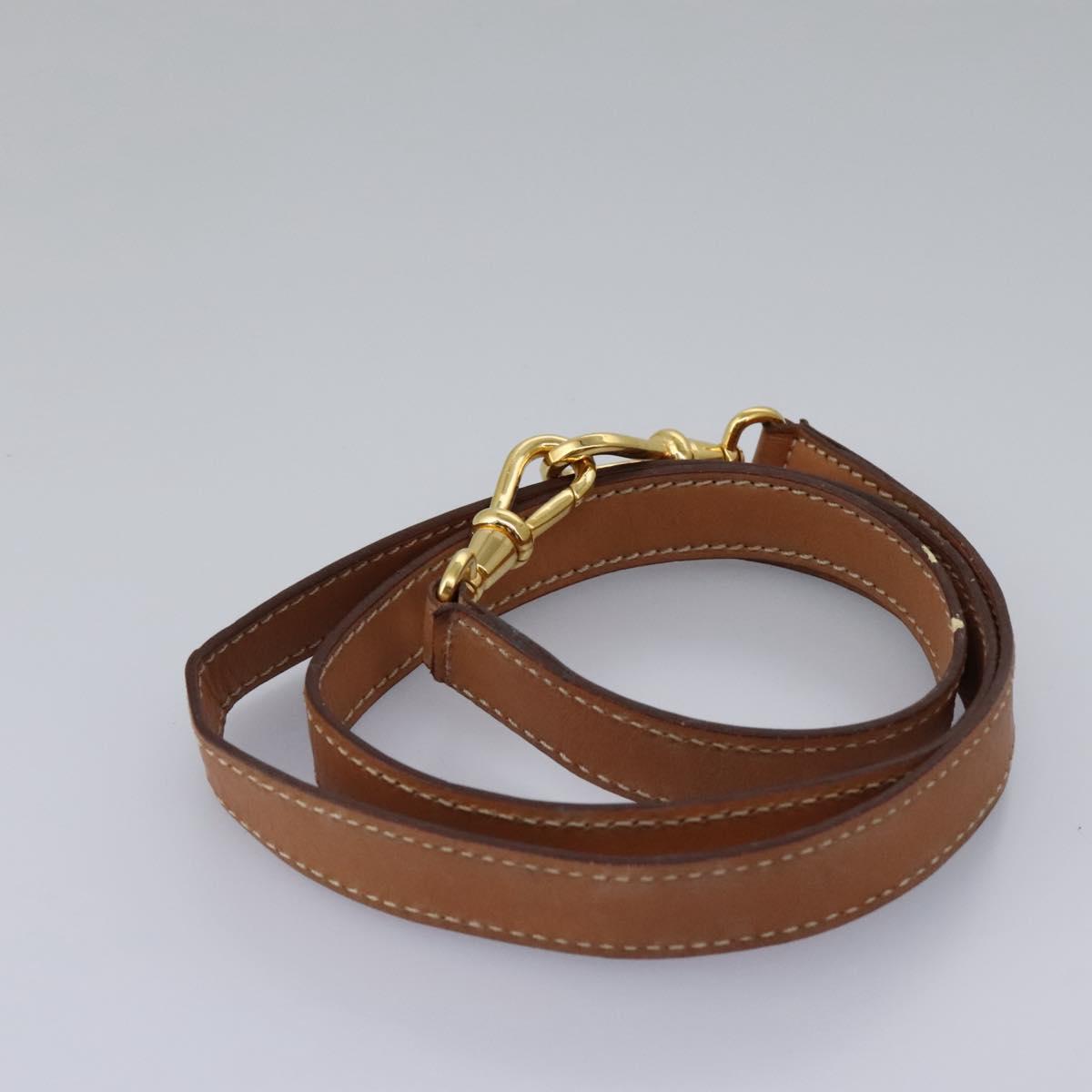 CELINE Macadam Canvas Hand Bag PVC Leather 2way Brown Gold Auth 104480V