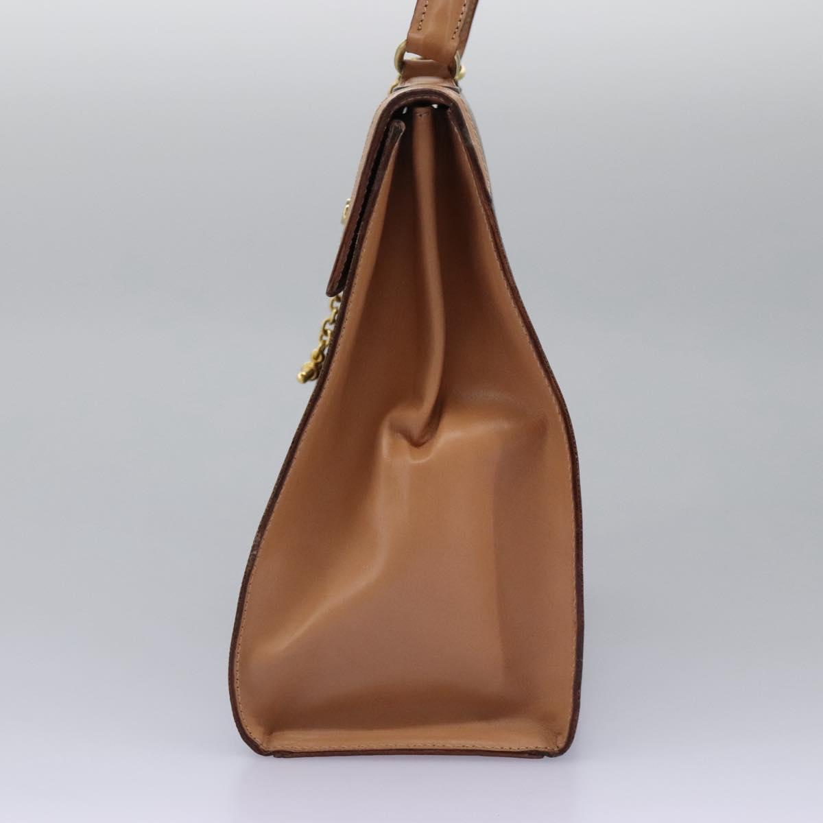 CELINE Macadam Canvas Hand Bag PVC Leather 2way Brown Gold Auth 104480V