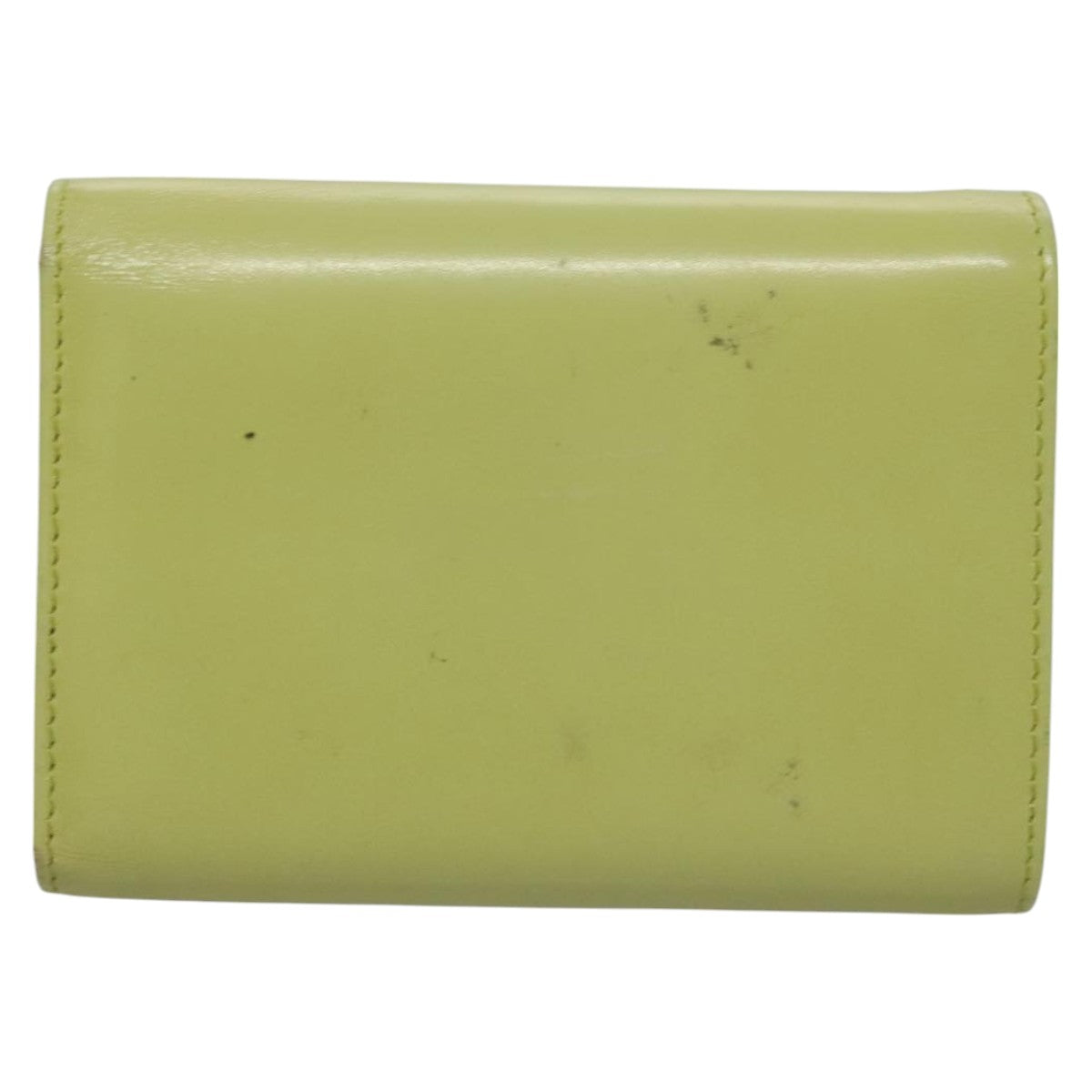 PRADA Wallet Leather Green Gold Auth 104498