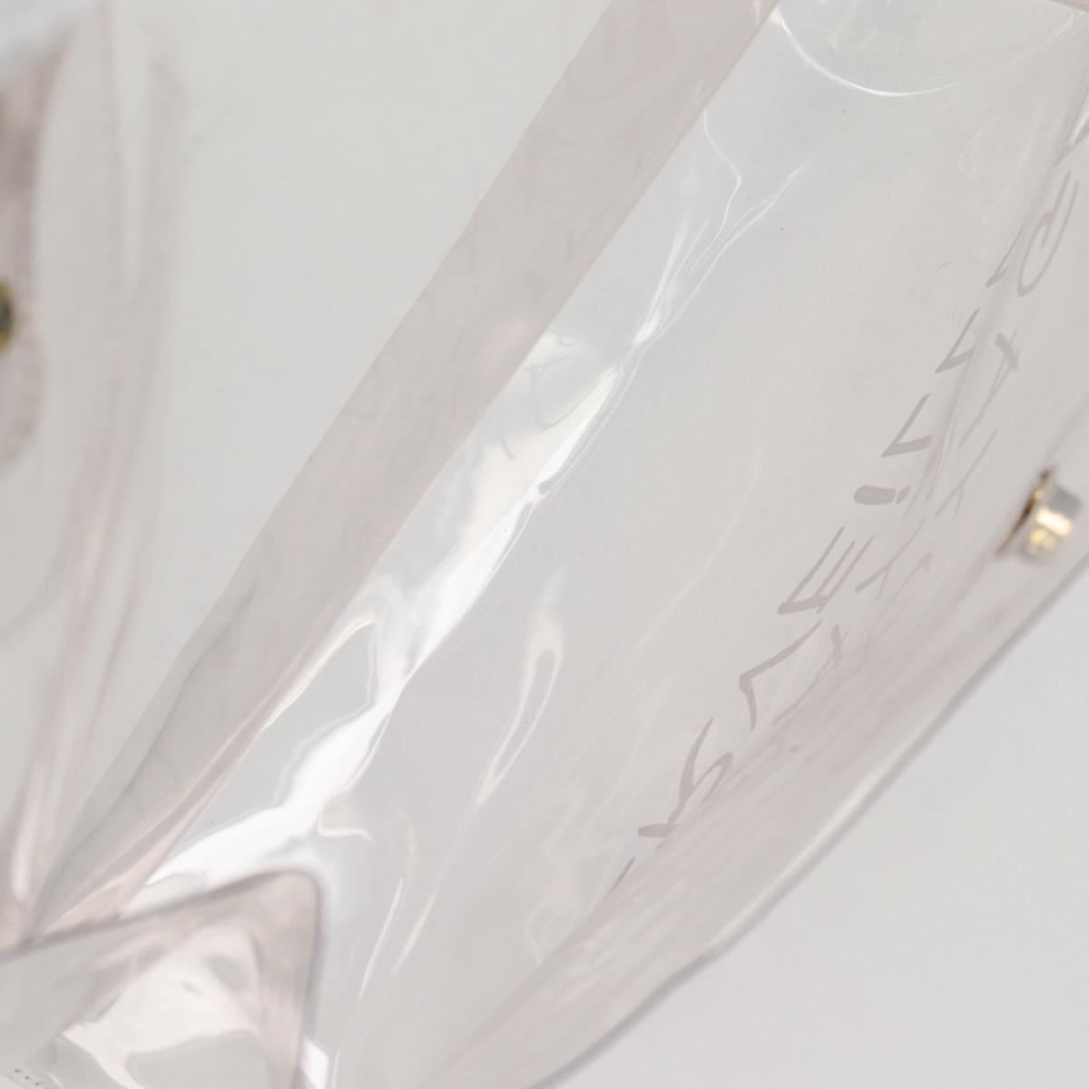 HERMES Vinyl Kelly Hand Bag Vinyl Clear Gold Auth 104506