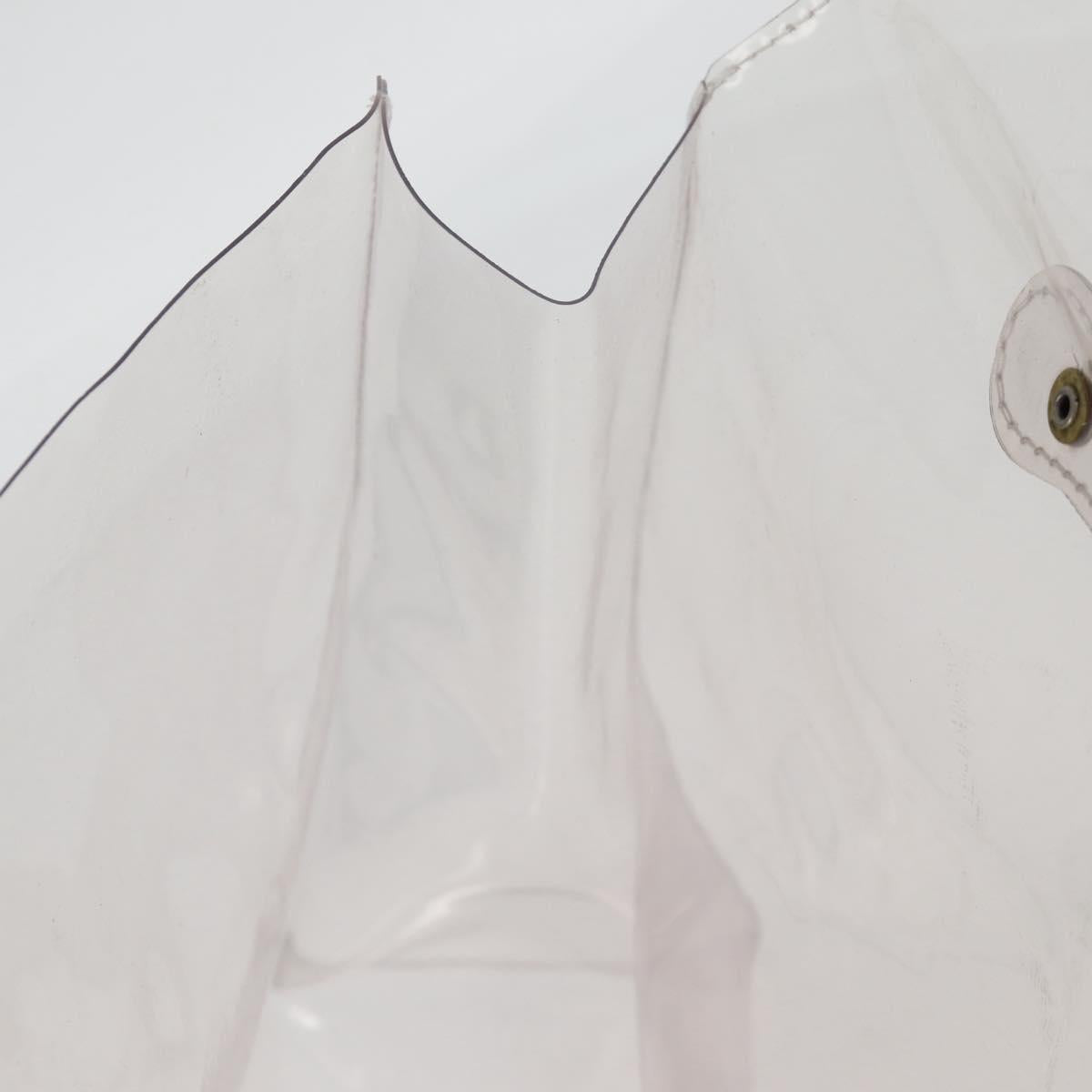HERMES Vinyl Kelly Hand Bag Vinyl Clear Gold Auth 104506
