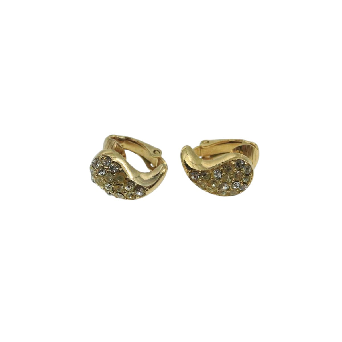 Christian Dior Earring metal Gold Tone Auth 104682