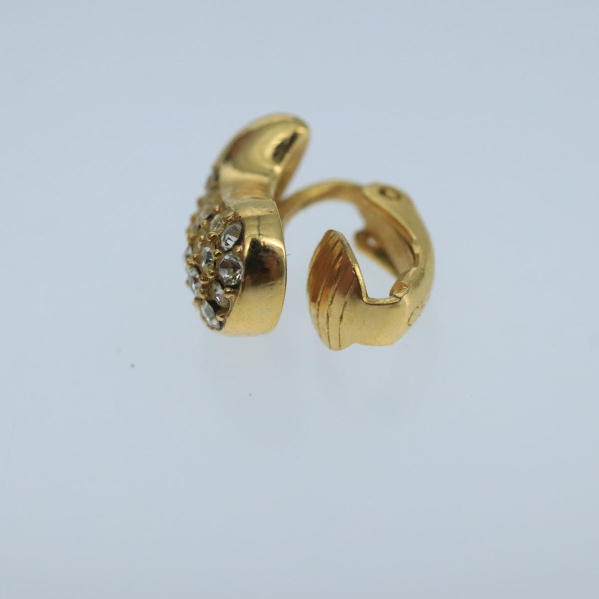 Christian Dior Earring metal Gold Tone Auth 104682