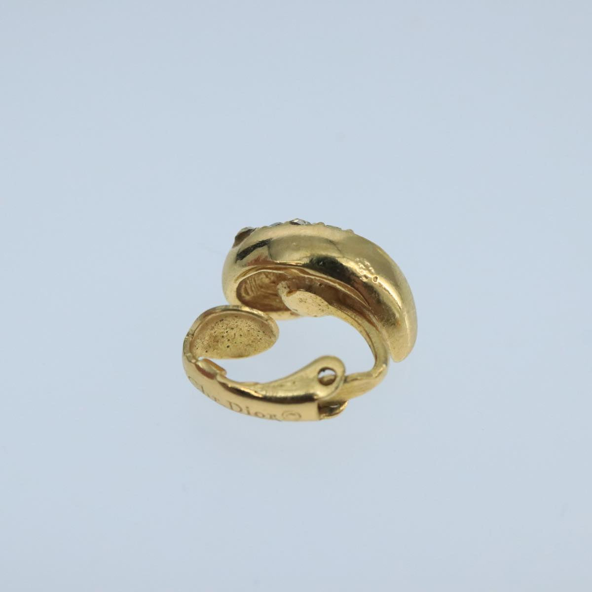 Christian Dior Earring metal Gold Tone Auth 104682